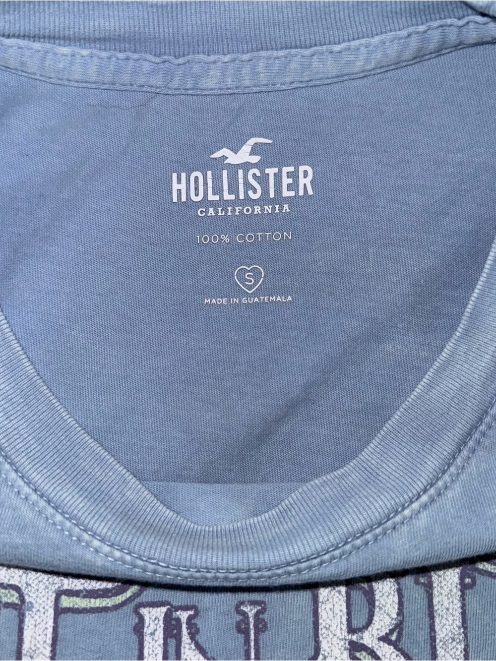 Hollister 100% Cotton ‘Lost in Bliss’ Light Blue Oversized Graphic Tee - S - Picture 5 of 9